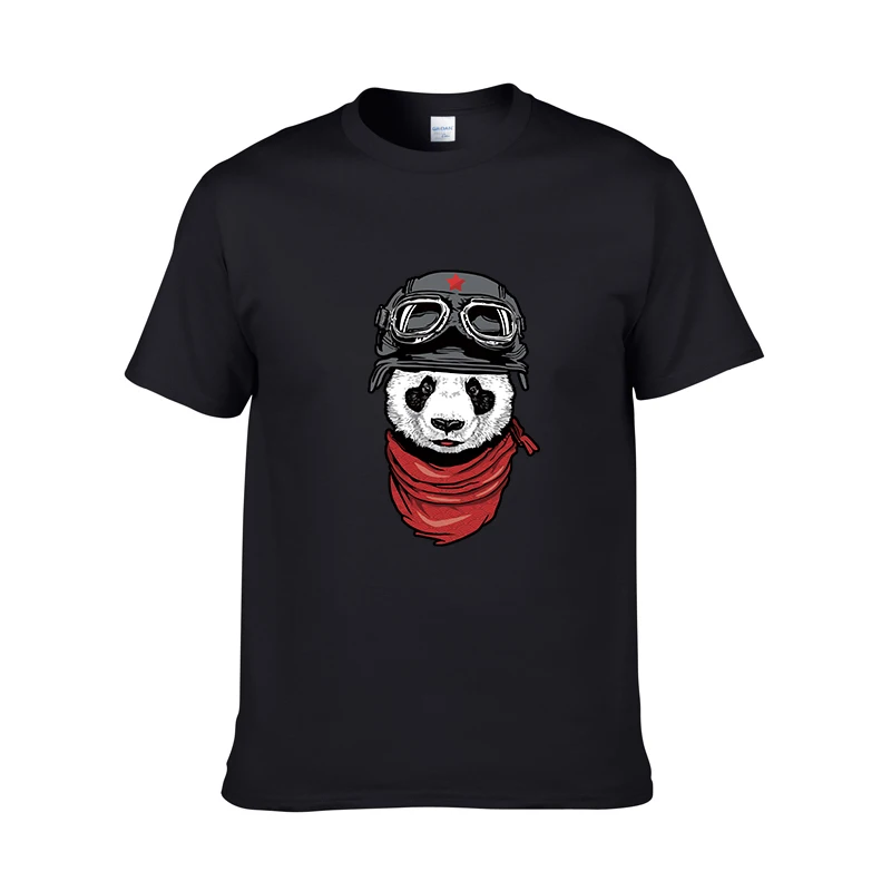 

Fashion Brand Men 100% cotton short sleeve pilot panda men T shirt casual coo summer men Tshirt male loose t-shirt tees