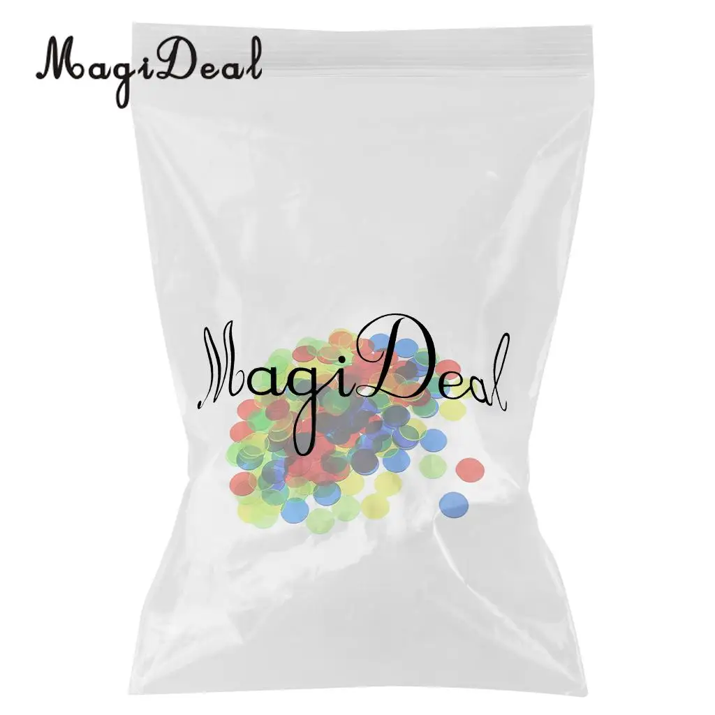 MagiDeal 100Pcs/Pack 3/4 Inch Plastic Bingo Chips Translucent Design for Classroom Carnival Bingo Games Funny Party Club Acce 