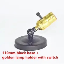 110 мм Черный Потолок Роза навес винтажная подвеска Золотая лампа держатель с переключателем E26 светодиодная лампа для люстры освещение аксессуары