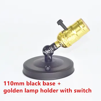 

110mm black ceiling rose canopy Vintage pendant gold lamp holder with switch E26 chandelier Led bulb lights Lighting accessories