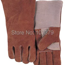 Кожаные рабочие перчатки deluxe кожа TIG миг Прихватки для мангала корова Разделение кожа сварки Детская Безопасность перчатки