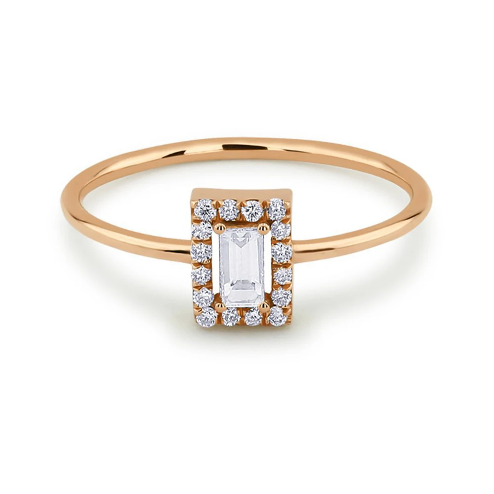 Кольца на кастет для женщин изящное кольцо средней длины с кубическим цирконием квадратное кольцо принцессы розовое золото серебро палец Мизинец обручальное кольцо ювелирные изделия