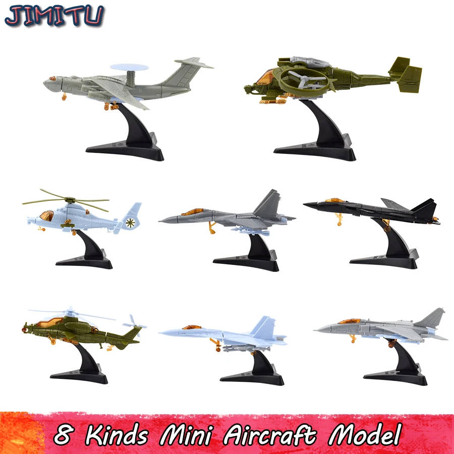 

Mini Assembly Aircraft Model Kits Toys for Children Military Assembled Helicopter Fighter Building Blocks Toy Educational Model