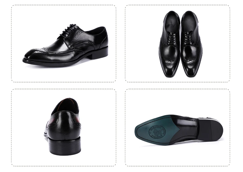 Men's Leather Casual Shoe Mens Genuine Leather Oxfords Shoe Office Casual Leather Shoes Men Brogue Lace-up Oxford Shoes For Men (9)