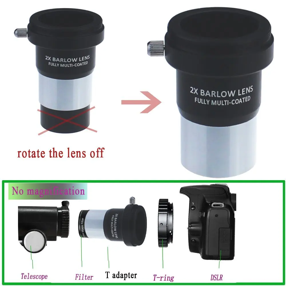 Telescope-SLR-Camera-Nikon-T-Ring-and-2X-Fully-Coated-Barlow-Lens--2