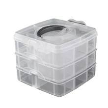 3 Layers Nail Organizer Container Plastic Empty Storage Box Nail Art Rhinestone Tools Jewelry Beads Detachable Makeup Box