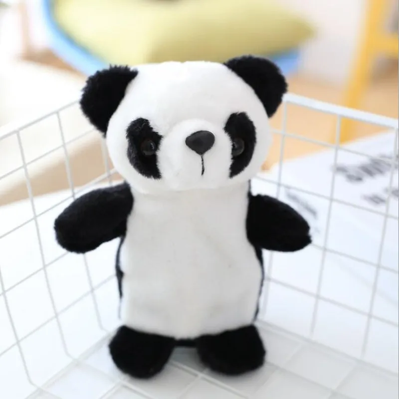 18 см говоря Panda Pet плюшевые игрушки научиться говорить Электрический запись панда Развивающие мягкие Игрушечные лошадки подарки для детей