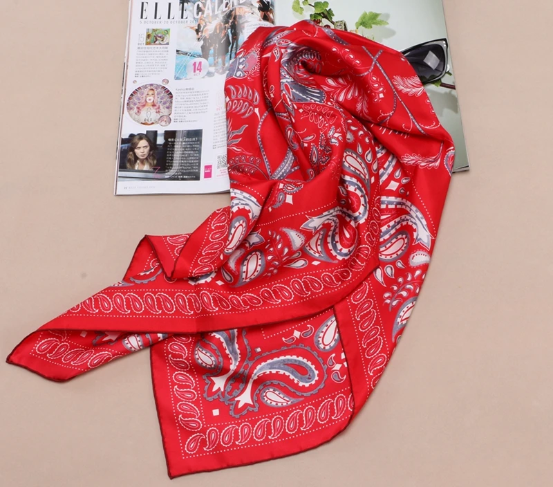 90 большой шелковый шарф квадратные шелковые платки из саржевого шелка шаль платок головной платок шарфы для обертывания волос хиджаб