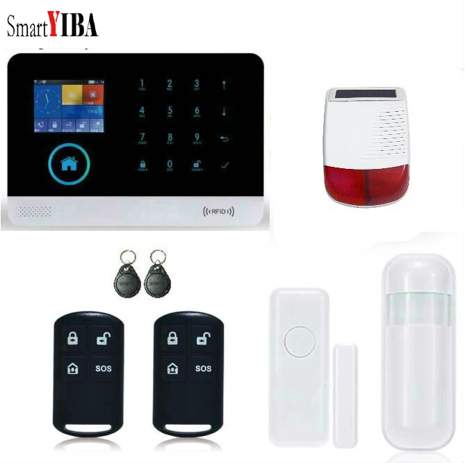 SmartYIBA WIFI APP Control Solar Powered Siren WIFI Security Alarm Door/Motion Alarm Kits Wireless GSM Alarmes For Home Safety SmartYIBA WIFI APP Control Solar Powered Siren WIFI Security Alarm Door/Motion Alarm Kits Wireless GSM Alarmes For Home Safety