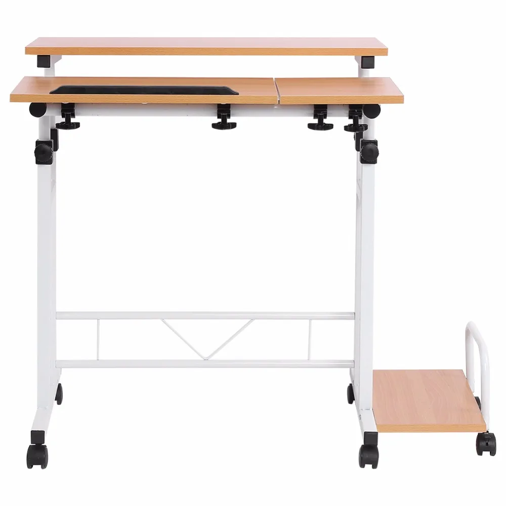 Stable Height Adjustable Mobile Laptop Computer Standing Desk For