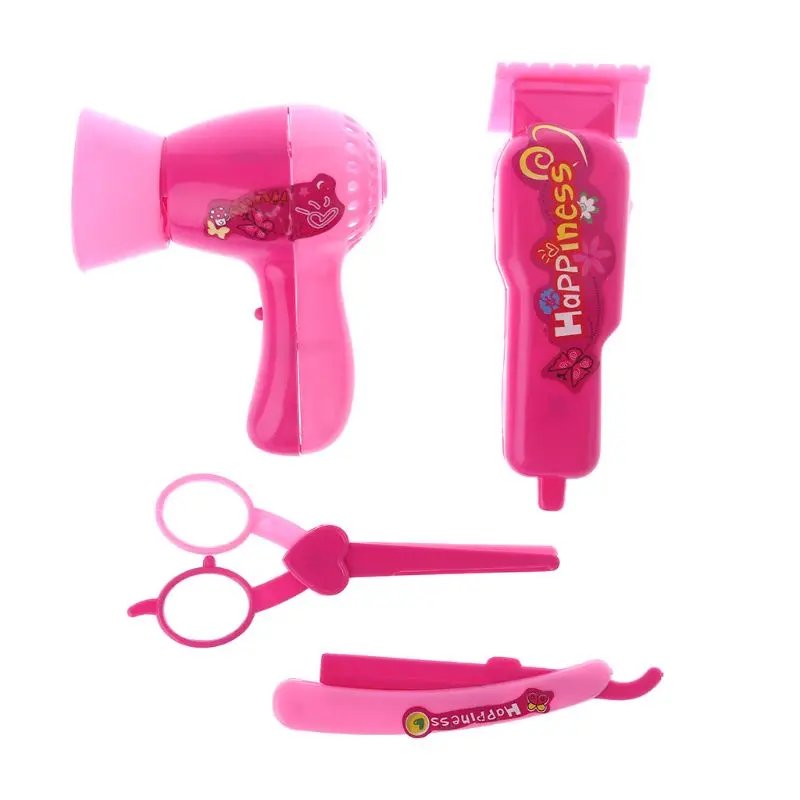 

1 Set Kids Game Hair Dryer Scissors Shaver Scraper Plastic Dolls Living Room Hairdresser Doll Hair Cut Accessories Girls Gifts