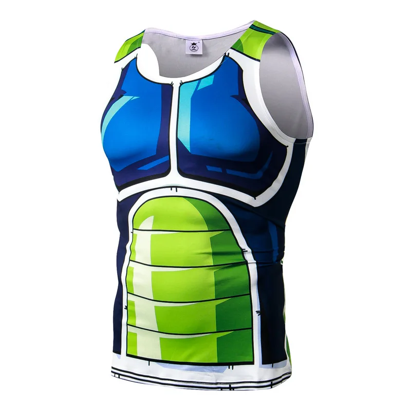 

Men 3D anime Compression Shirt Tight Fitting Dragon Ball Naruto Tank Tops Sleeveless T-shirt Bodybuilding super saiyan singlets