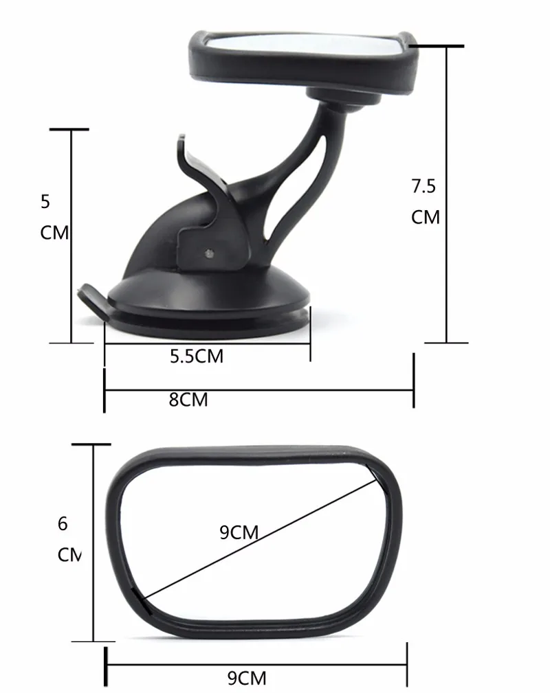 Горячая 360 градусов повернуть акрил всасывания Автомобильный внутри мини Зеркала маленьких Зеркало заднего вида Обратный Детская безопасность Стульчики детские зеркало