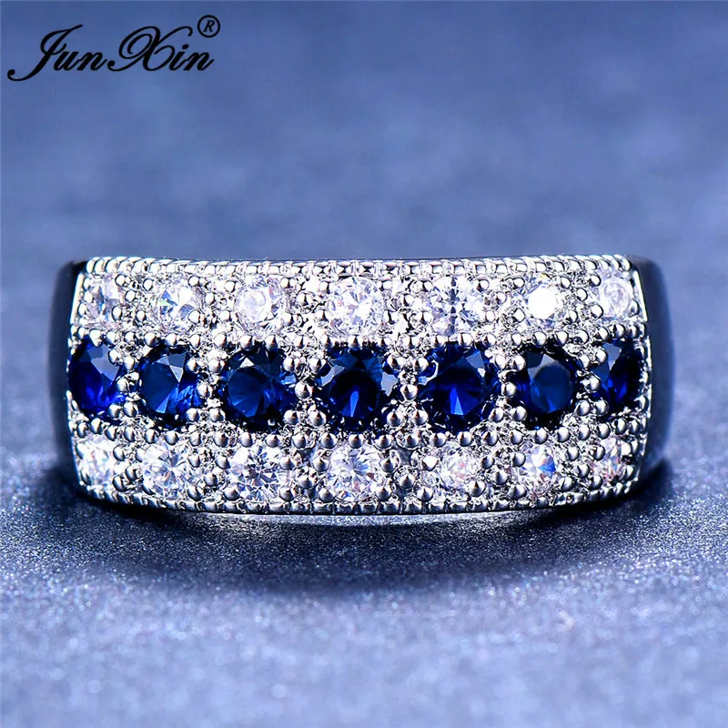 Женское кольцо с голубым камнем, кристалл, Круглый Циркон, кольцо на палец, милые свадебные украшения, 925 серебро, любовь, обручальное кольцо