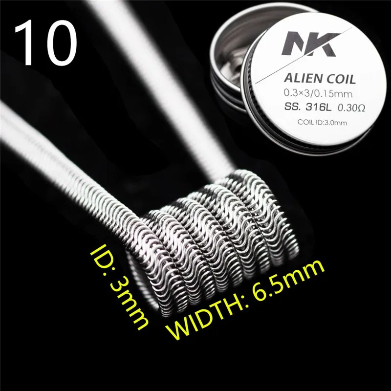 

NK vape wire coil SS 316l alien fused clapton coil Staggered fused prebuilt coil for atomizers