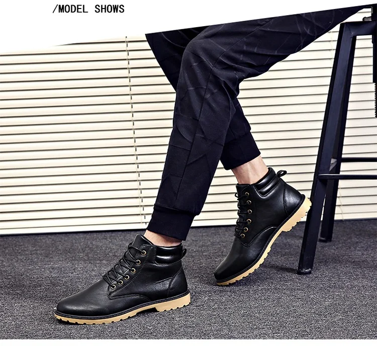 2018 new Genuine Leather Men Boots Autumn Winter Ankle Boots Fashion Footwear Lace Up Shoes Men High Quality Vintage Men Shoes (5)