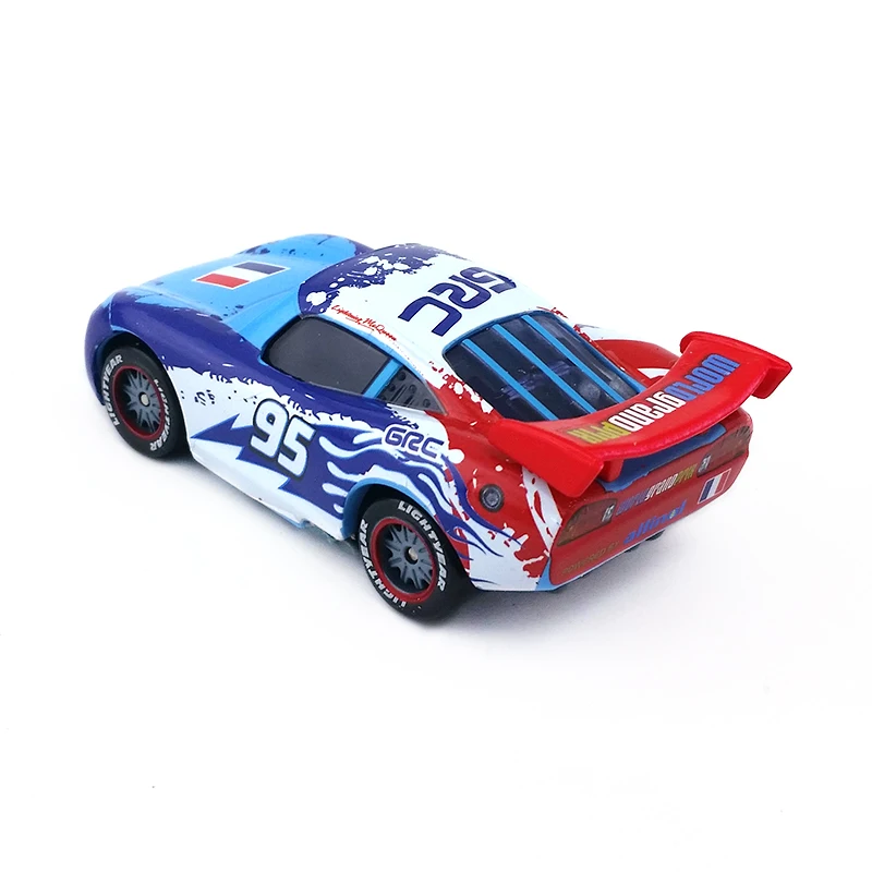 Disney «Тачки» № 95 Lightning Mcqueen Франция узор металл литья под давлением игрушечный автомобиль 1:55 Свободные Фирменная Новинка и