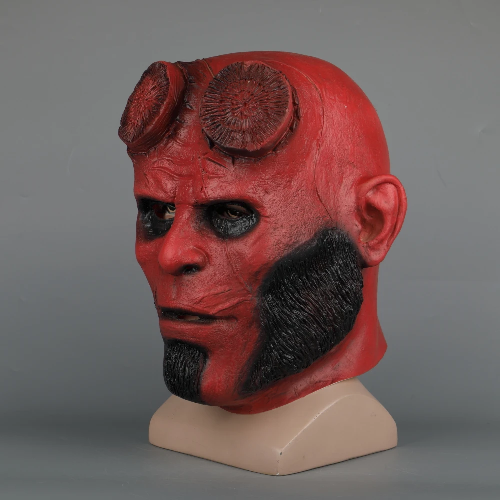 Hellboy Mask Latex Masquerade Carnival Costume Masks Hood Cosplay Mask Halloween Party Prop (4)