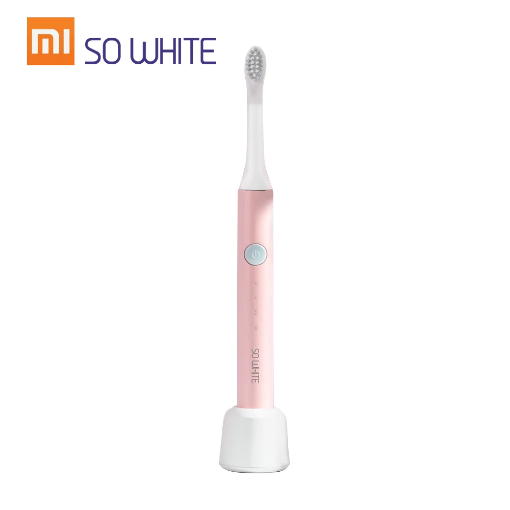 Xiaomi(PINJING) электрическая зубная щетка звуковые волны умная ультразвуковая отбеливающая Водонепроницаемая беспроводная перезаряжаемая зубная щетка - Цвет: Pink EX3