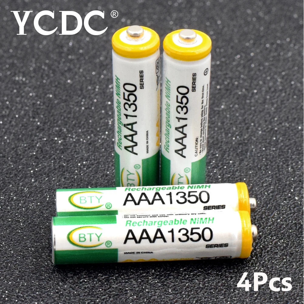 YCDC Перезаряжаемые Ni-MH(никель-металл-гидридные) батареи AAA HR3 AM4 1350 мАч ni-mh аккумуляторная батарея многоцелевой мощности