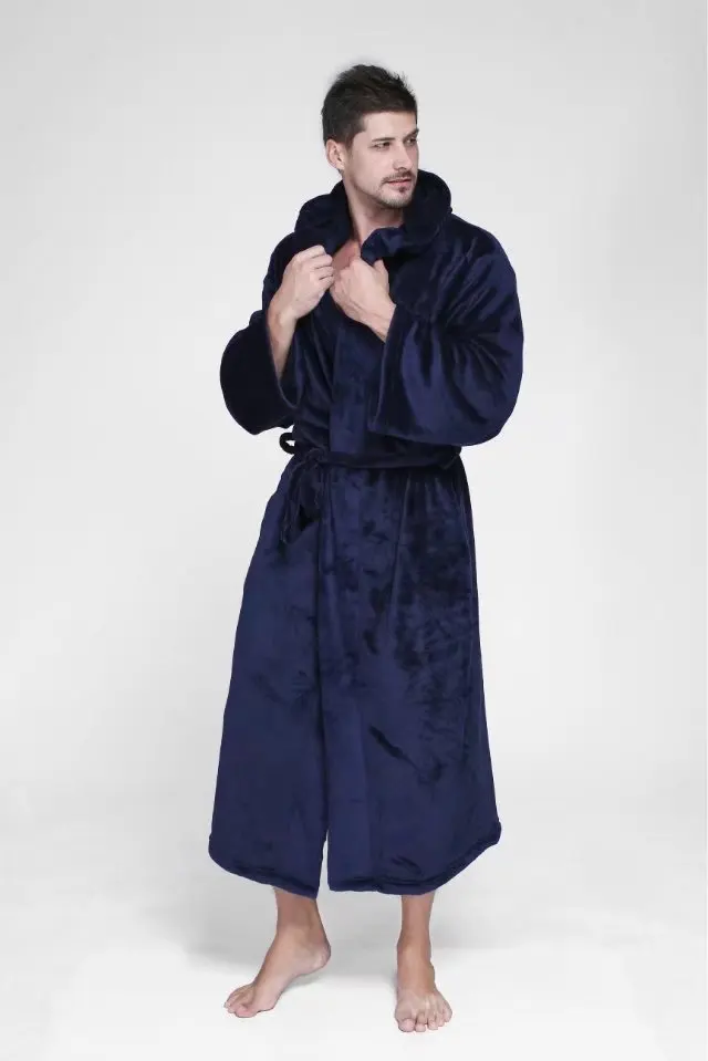 Plus größe XXXL 160 kg bademantel für männer robe mit kapuze Winter lange ärmeln exquisite plüsch herren dressing kleid paare roben unisex