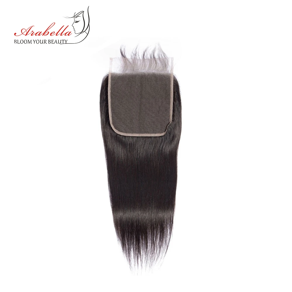 

6*6 Lace Closure Brazilian Straight Closure Natural Color Arabella Remy Hair Pre Plucked Bleached Knots Closure With Baby Hair