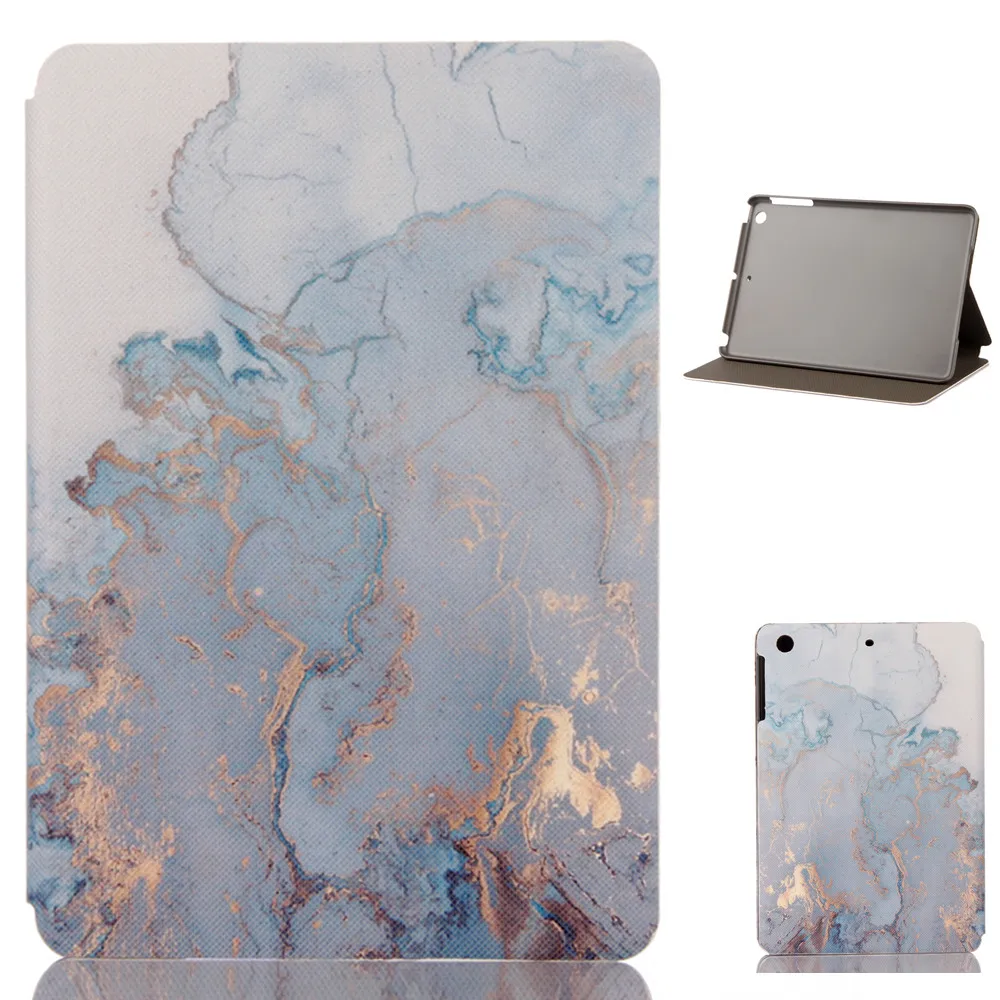 Защитный чехол из искусственной кожи с мраморным узором для iPad Mini12345 Air12 2017 2018 9 7