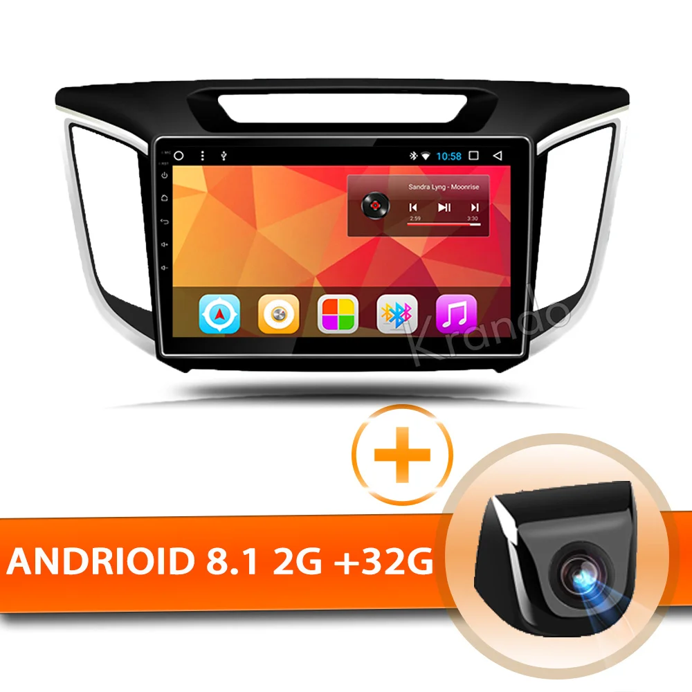 Top Krando Android 8.1 10.1" IPS Full touch car Multmedia system for HYUNDAI IX25 / CRETA 2014 audio player gps navigation system 0