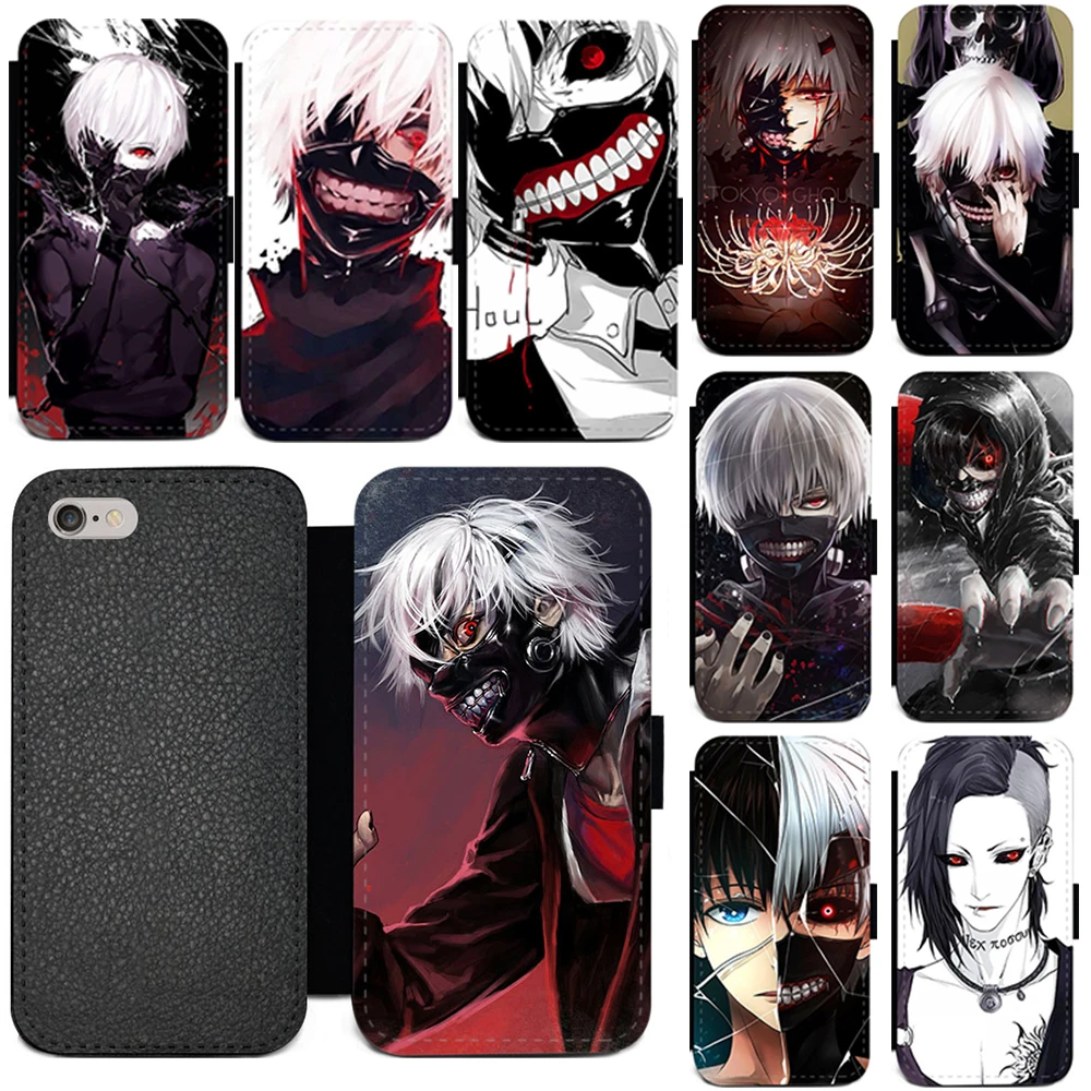 Cool Anime Tokyo Ghoul Kaneki Ken Protective Pu Leather Flip Wallet Phone Case Cover For Iphone 5 6 7 8 Plus X Xr Xs 11 Pro Max Flip Cases Aliexpress