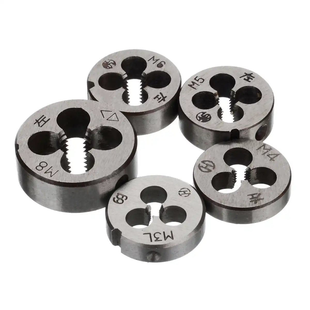 M3//M6//M8 Round Titanium-coated Metric Thread Die Hand Tap Pitch 0.5MM 1MM 1.25MM