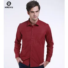 HAOYU, осенне-зимние рубашки, брендовая одежда,, Новое поступление, мужская рубашка с длинным рукавом, официальная рубашка в горошек, нарядные рубашки