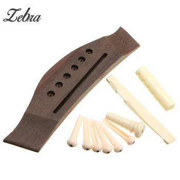 

Zebra 1 Set Universal Acoustic Guitar Bridge +Bone Bridge Pins/Saddle/Nut Saddle For Musical Instrument Guitar Parts Accessories