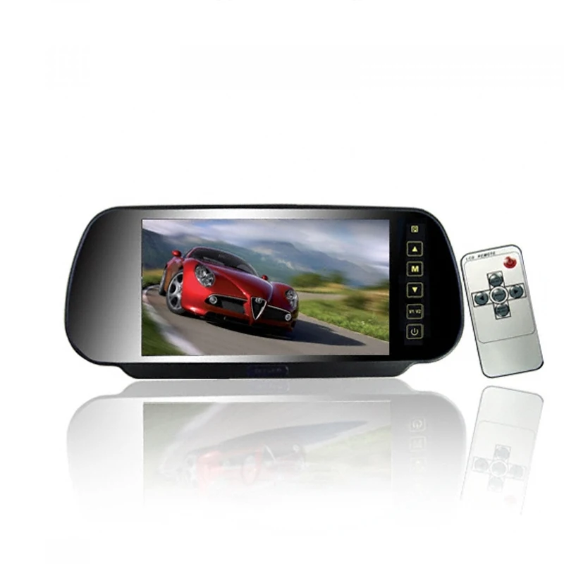 

7 inch HD LCD 800*480 On-Mirror Car Auto Motor Monitor Parking Rear View LCD Screen 2 RCA Inputs Channels 12-24V