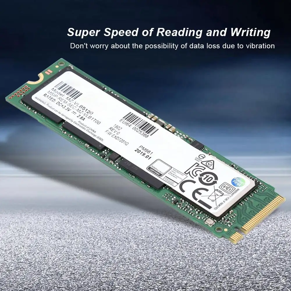 

512GB PC/Laptop Data Storage PM981 NVMe 1.3 M.2 Solid State Drive V-NAND SSD PK 970 EVO