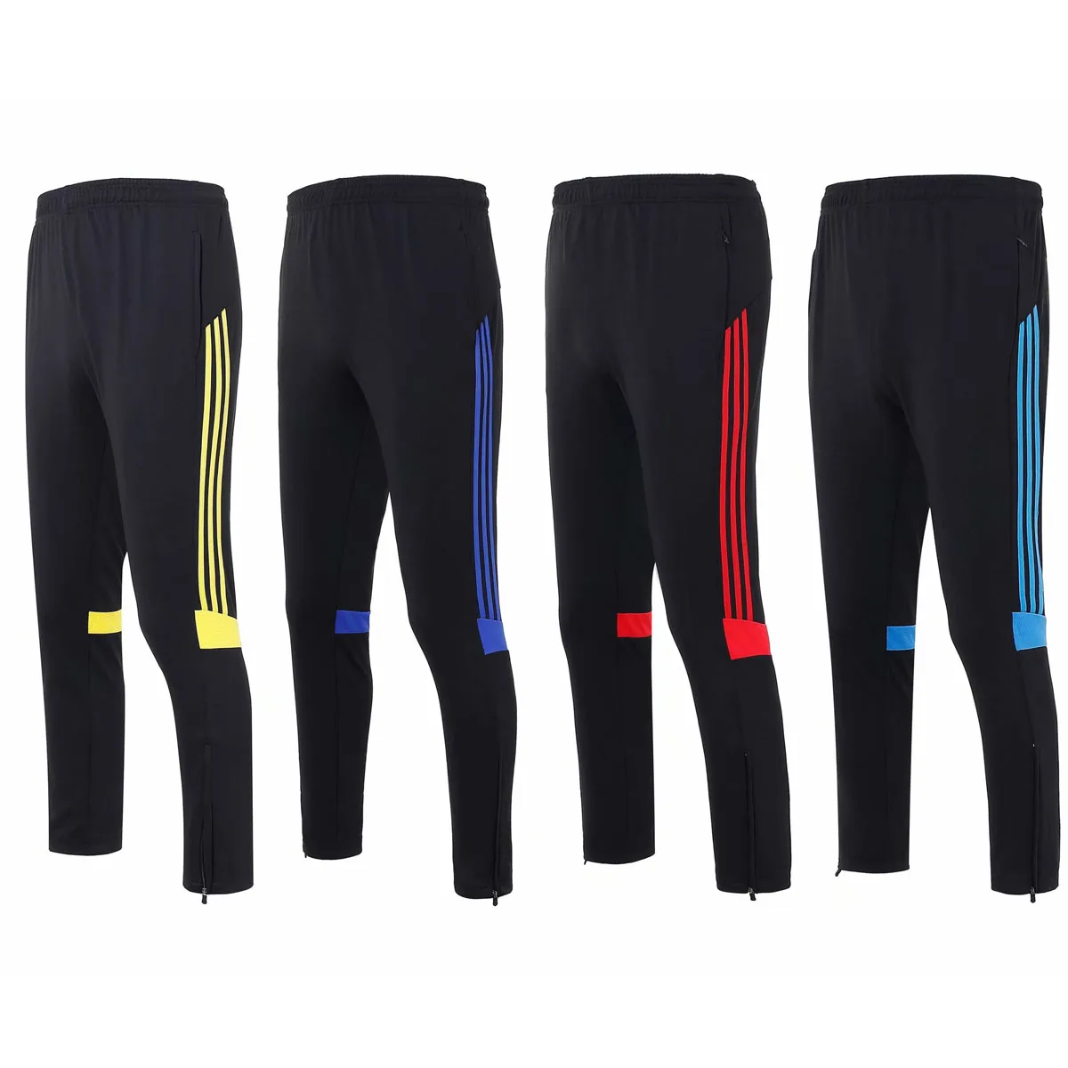 

Soccer Training Pants Men's Football Trousers Polyester With Pocket Zipper Jogging Fitness Workout Running Sport Pants