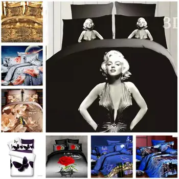 

High Quality Home Decoration Three-dimensional Print Bedding Set 3D Queen Size Bedsheet 4pcs of Bedding Sets Home Textile