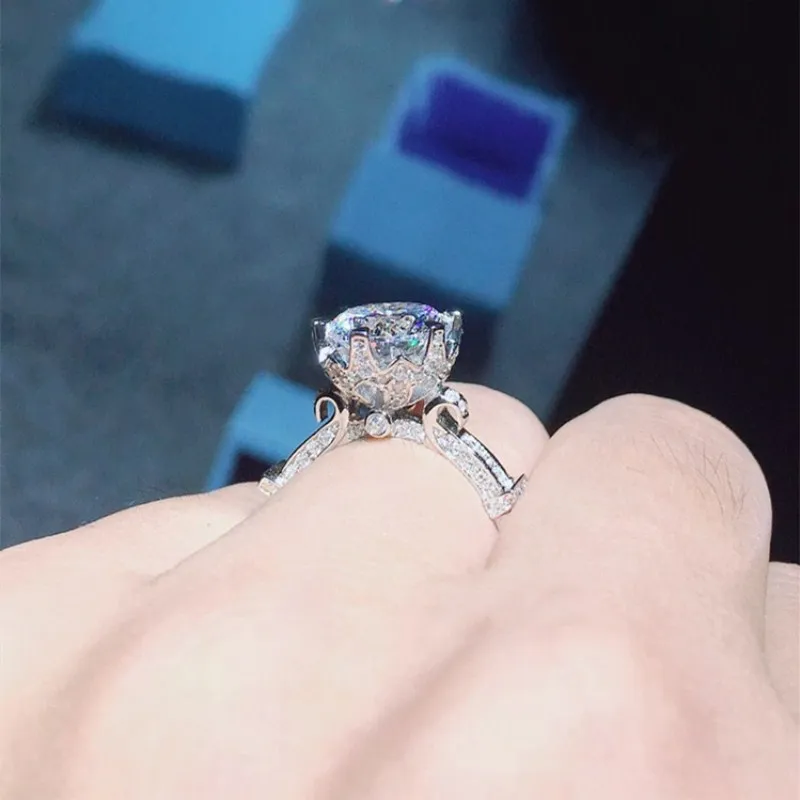 CC S925 Серебряные Кольца для женщин Свадебные ювелирные изделия кубический