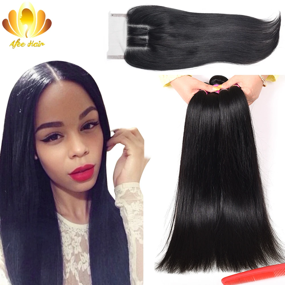 Peerless Peruvian Virgin Hair Straight with Closure 3pcs Peruvian Virgin Hair with Closure,Rosa Hair Products with Lace Closure