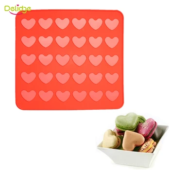 

Delidge 1 pc 30 Holes Macaron Mat Red Heart Shape Silicone Macaron Molds Muffin Oven Pasta Tools Baking Tray Liner Cake Molds