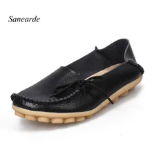 2016 neue Frauen Casual Echtem leder Bootsschuhe Komfortable Weiche Wohnungen Belüftung Mode Druck Wohnung Beleg auf Mutter Schuhe