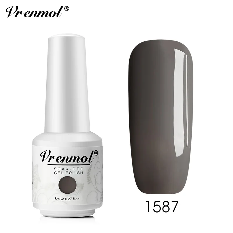 Vrenmol, 8 мл, французский цвет телесного цвета, лак для ногтей, советы для дизайна ногтей, УФ Гель-лак, гибридный маникюрный клей для ногтей, нужен верхний базовый слой, грунтовка - Цвет: 1587