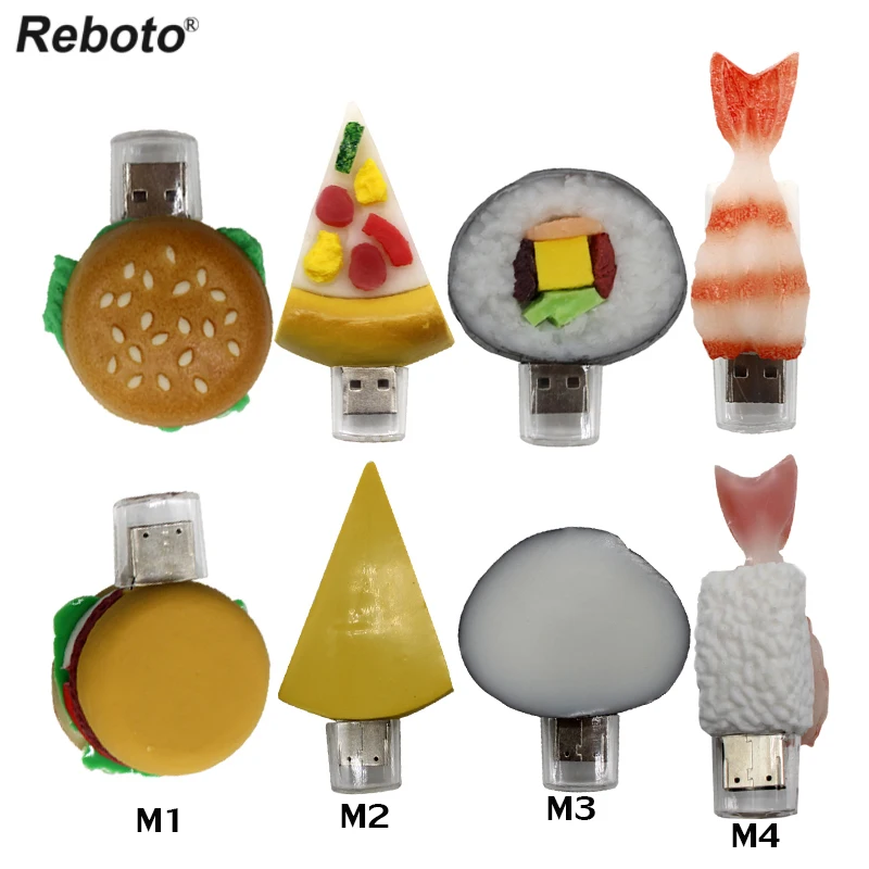 Reboto Pendrive cartoon Korean sushi pendriver 8gb 16gb 32gb 64gb usb flash drive hamburger gift font