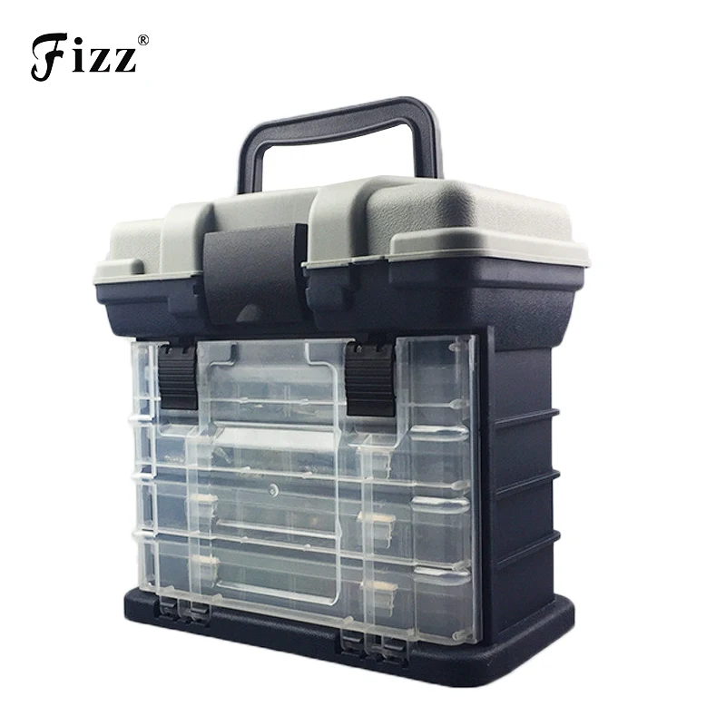 preço Profissional 4 Camadas de Pesca Portátil Caso de Alta Resistência Plástico ABS Acessórios De Pesca Enfrentar Caixa de Ferramentas 27x17x26 cm Na Venda