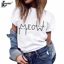 Lei SAGLY MEOW, Милая женская футболка для влюбленных с котом, женская белая Повседневная футболка с короткими рукавами, уличная одежда, принт с героями мультфильмов, Homme, очень мягкая футболка