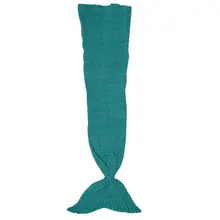 Аниме ручной работы мультфильм Симпатичные Детские Плюшевые хвост русалки форма вязать одеяло для подарков Зеленый 140*70 см