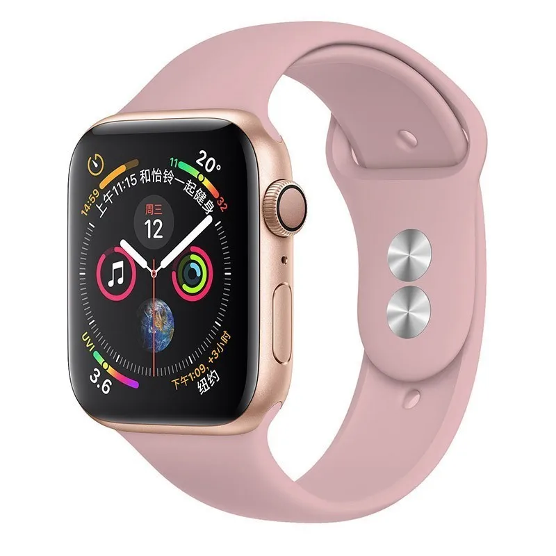 Мягкий ремешок для Apple Watch 42 мм серия 4 3 iwatch ремешок 38 мм 44 мм 40 мм pulseira correa браслет умные часы аксессуары петля - Цвет ремешка: 23 Light pink