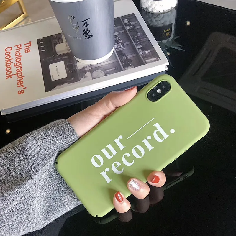 Милый однотонный Простой корейский чехол для телефона с буквами iPhone 7 Puls 6 6S 8 X Xs XR