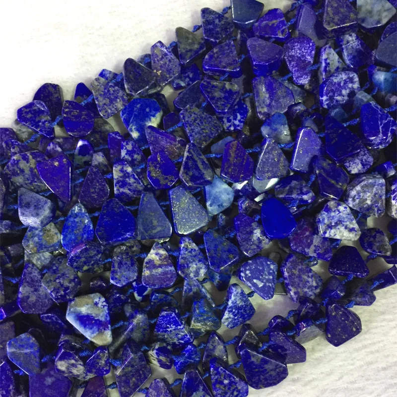 Natural Genuine Raw Mineral Dark Blue Lapis Lazuli Flat Teardrop Nugget