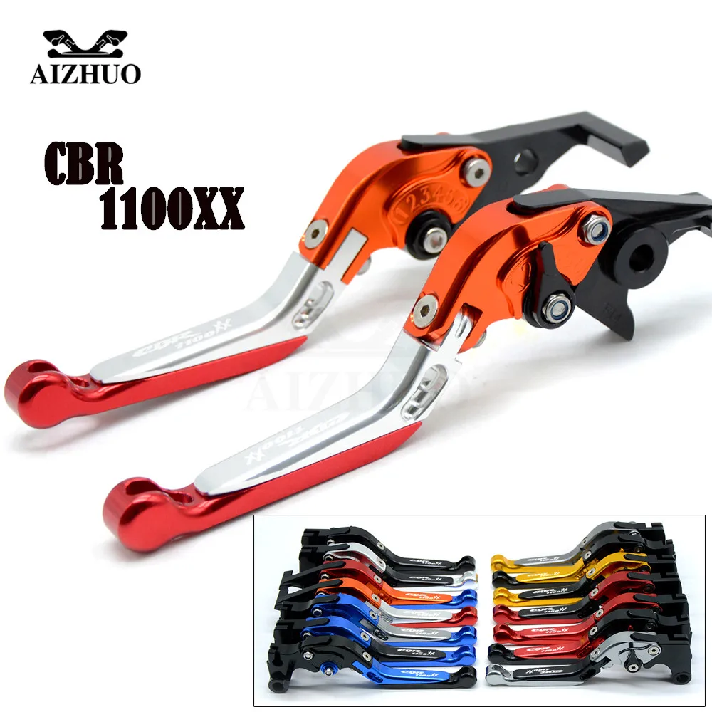 CBR1100XX LOGO Motorcycle Clutch Brake Lever CNC Aluminum Extendable Adjustable Levers For Honda CBR1100XX/BLACKBIRD 1997-2007