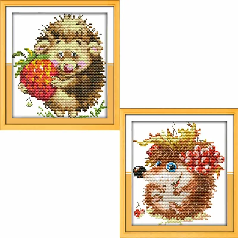 The Lovely Hedgehog Counted Cross Stitch 11CT 14CT Cross Stitch animals
